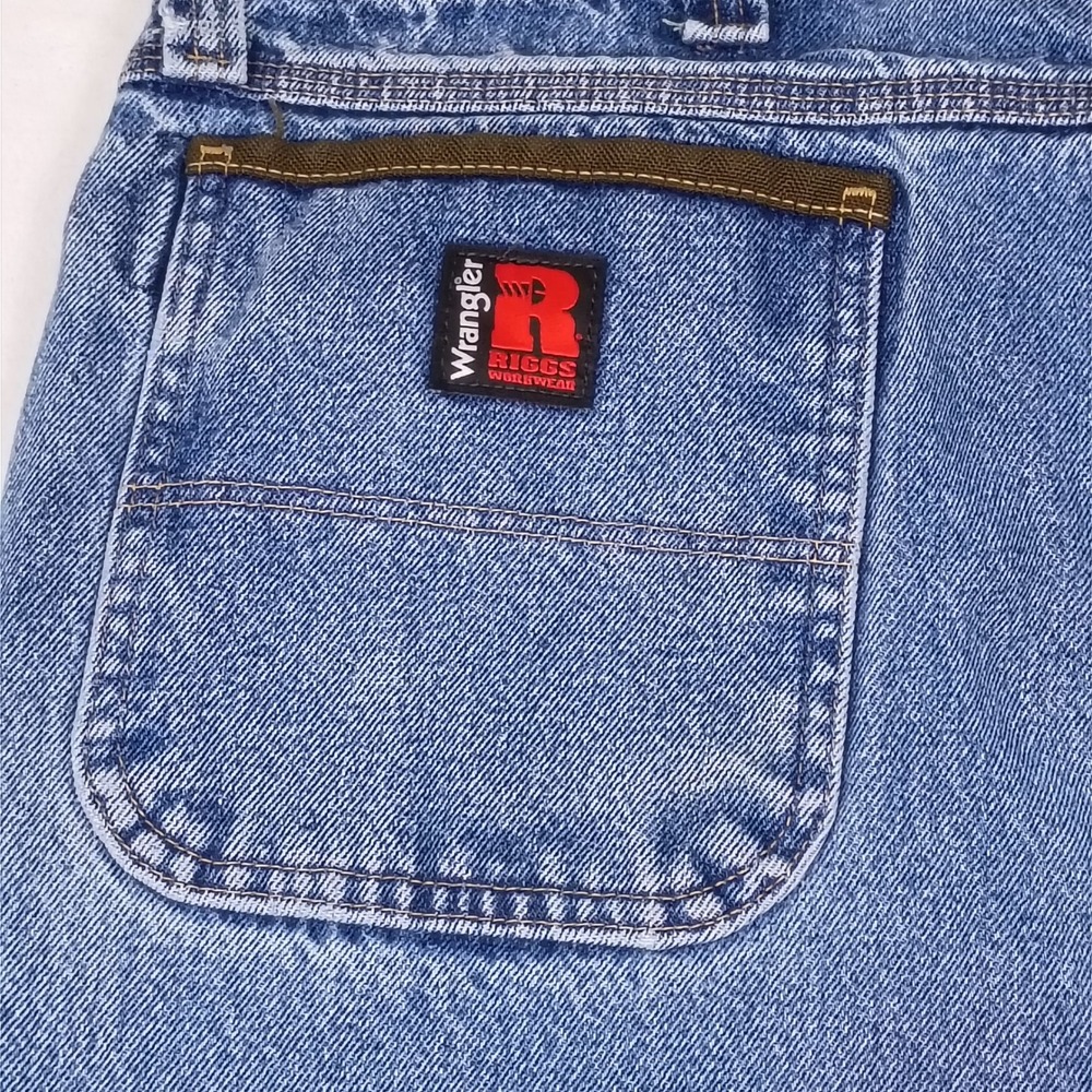 Wrangler Riggs Workwear Mens Blue Double Knee Carpenter Jeans 38x32 FITS 38X31 - Picture 10 of 15